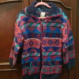 Hand knit multicolor sweater